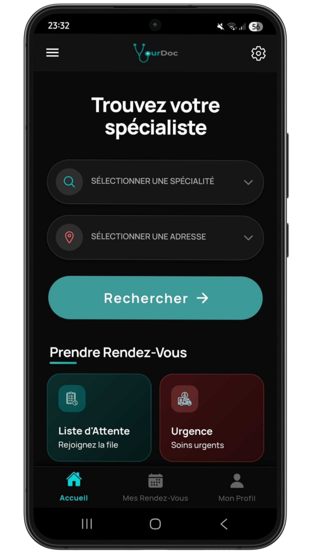 YourDoc App Main Screen